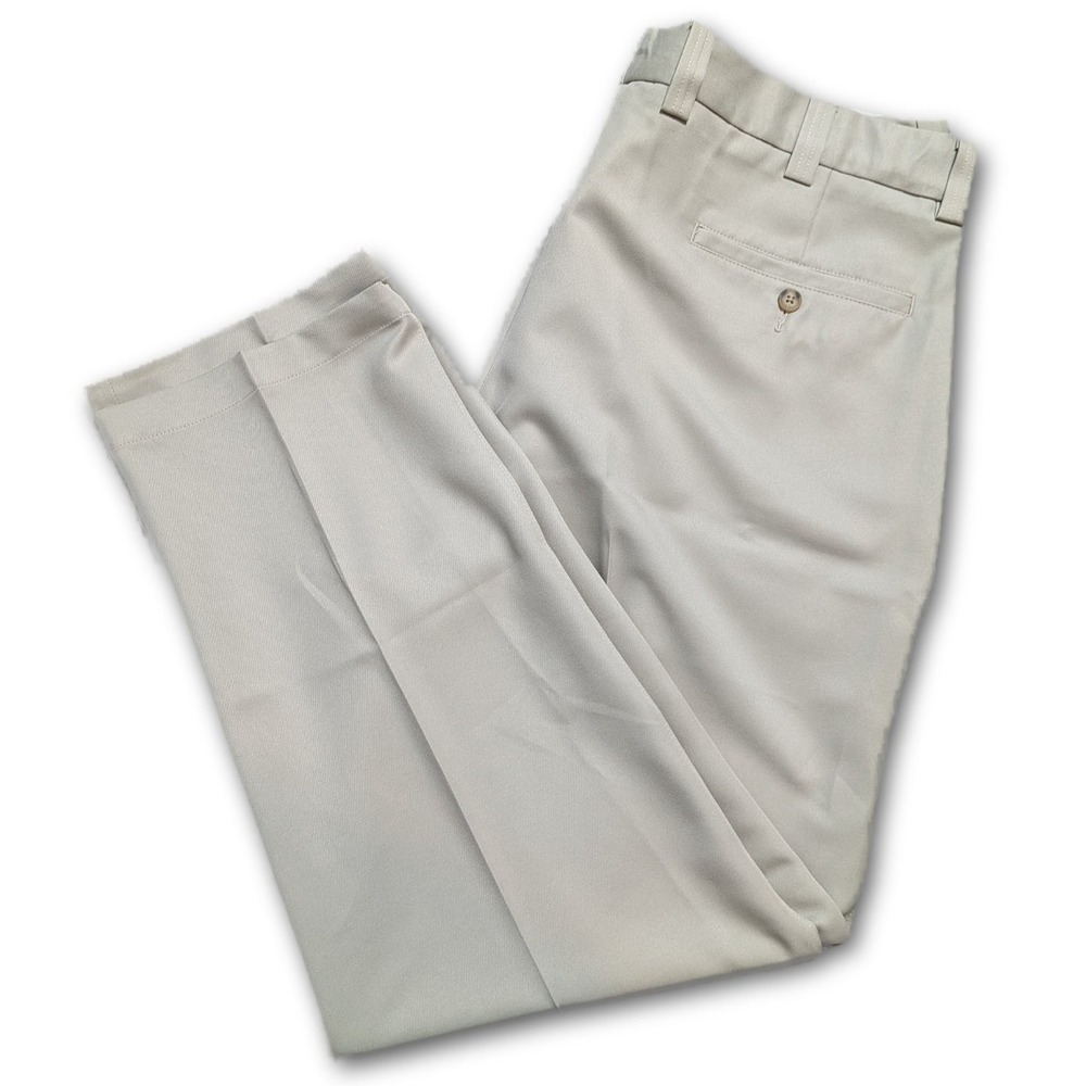 Oak Hill Mens 42x30 Pants Khaki Big & Tall Stretch Waistband Woven Dress